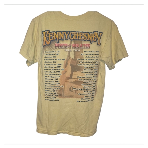 Kenny Chesney Poets and Pirates Tour 2008 Band Tee Small Country Concert Shirt - Picture 2 of 5